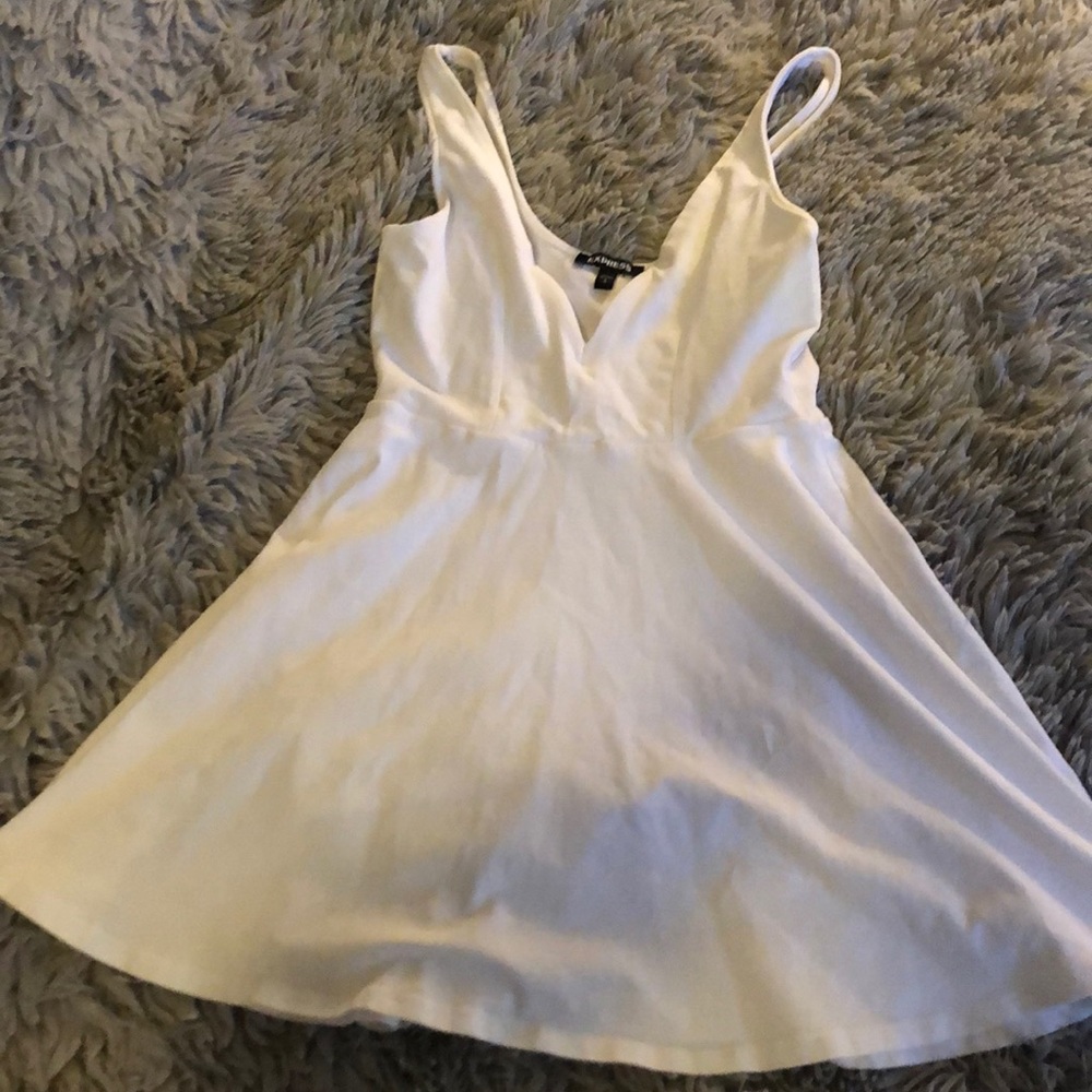 White express mini dress with built in shorts